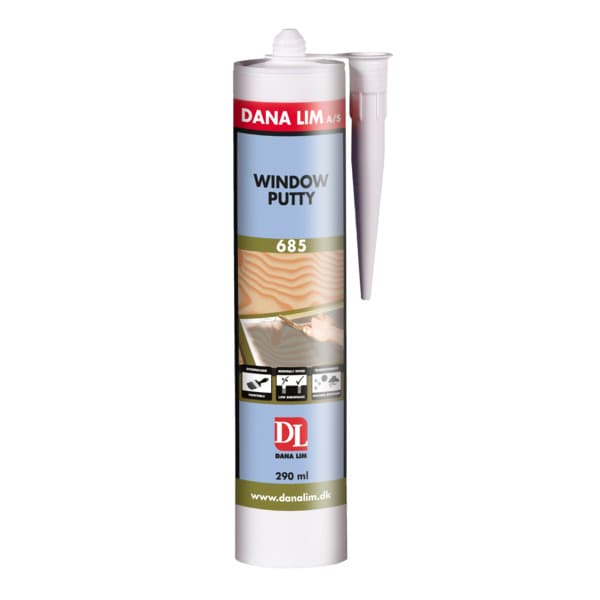 KITT WINDOW PUTTY 685 290ML HVIT