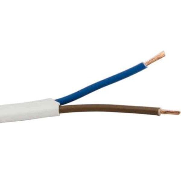 KABEL PL 2X0,75 HVIT 5M/RING
