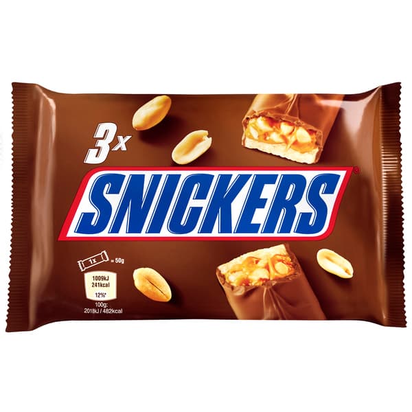 SJOKOLADE SNICKERS 3PK