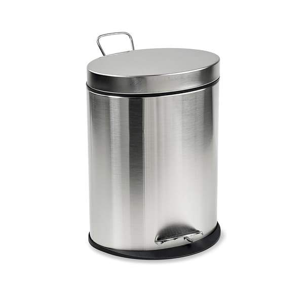 PEDALBØTTE 6 LITER BØRSTET STÅL RF