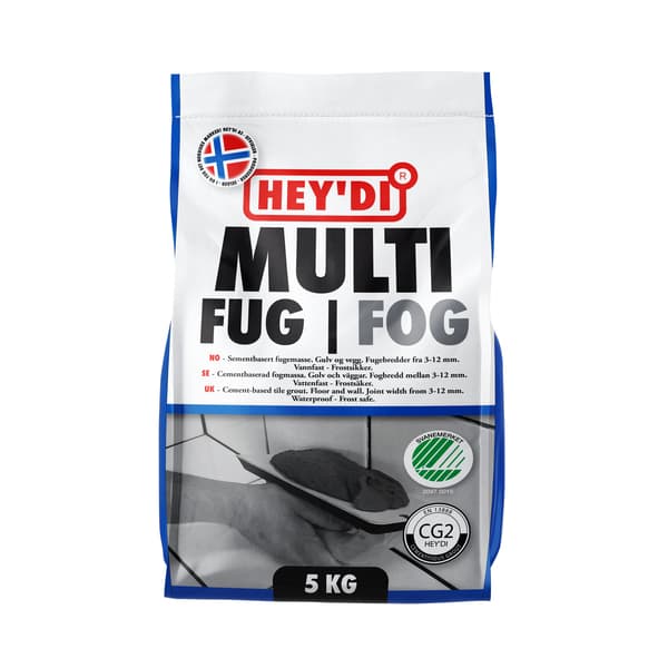 HEYDI MULTIFUG LYSGRÅ 5KG FUGEM
