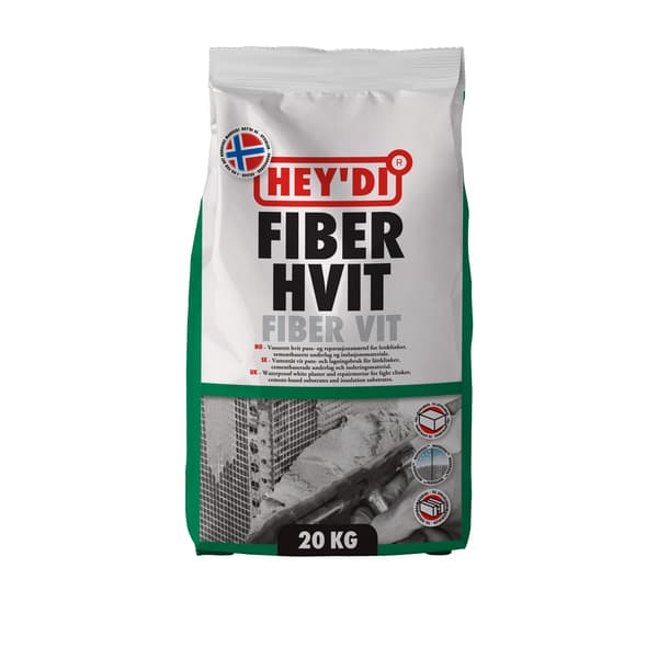 HEYDI FIBER HVIT 20KG MØRTEL