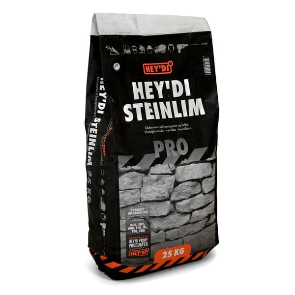 HEYDI STEINLIM 25 KG KLEBEMØRTEL