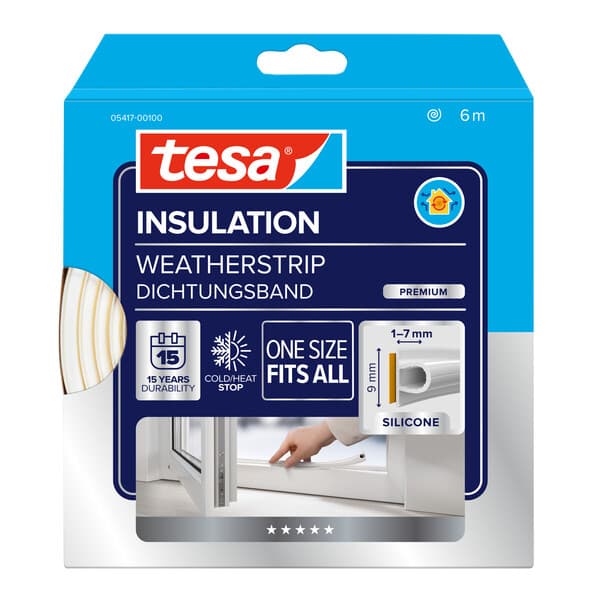 TETNINGSLIST SILIKON HVIT 6M TESA