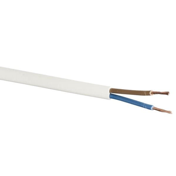 KABEL PL 2X0,75 HVIT 10M/RING