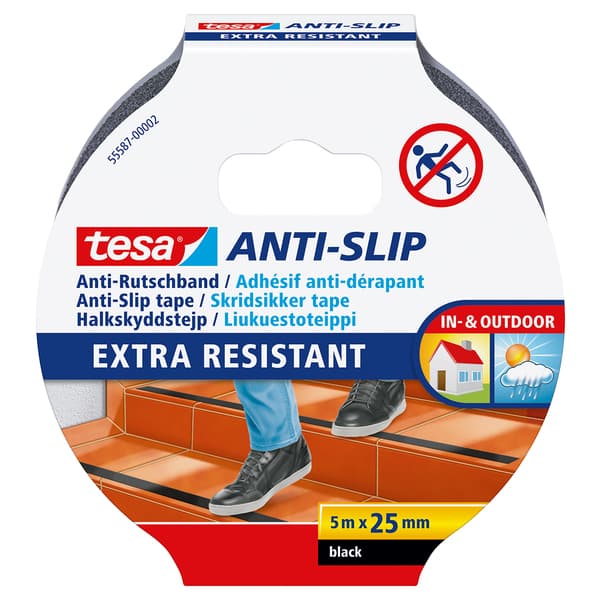 TEIP ANTISKLI 5MX25MM SORT