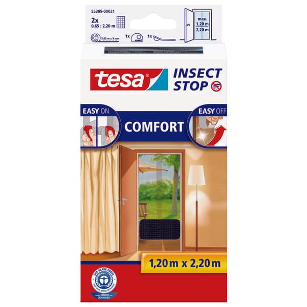 INSEKTSNETT DØR 2 X 0,65X2,2M SORT