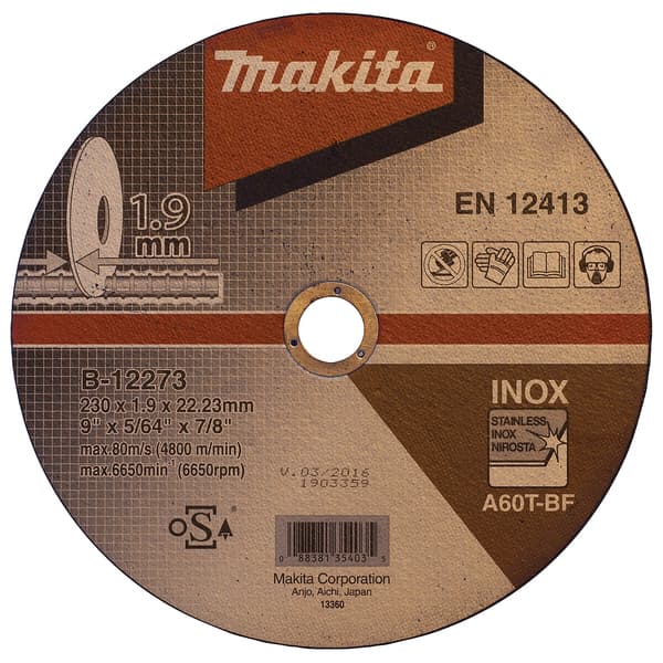 KAPPESKIVE TIL METALL 230X1,9 MM,