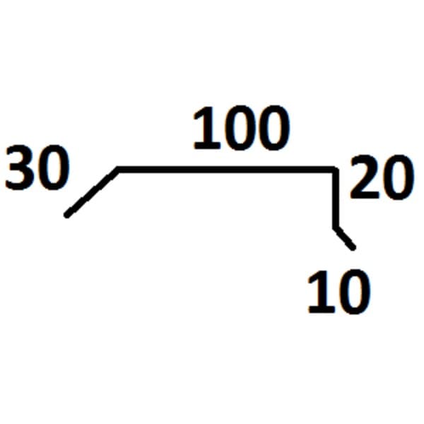 ISBORDBESLAG 100MM SORT 2,0M
