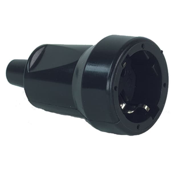 SKJØTEKONTAKT PVC M/JORD SORT
