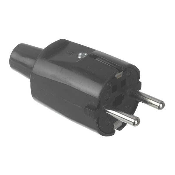 STØPSEL JORD PVC SVART SB