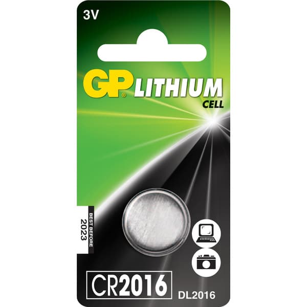 BATTERI KNAPPCELLE CR 2016