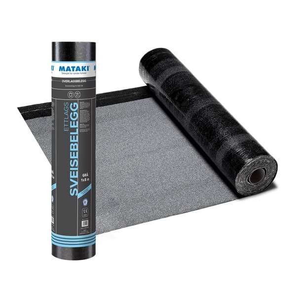 SVEISEBELEGG ETT-LAGS SORT 1X8M