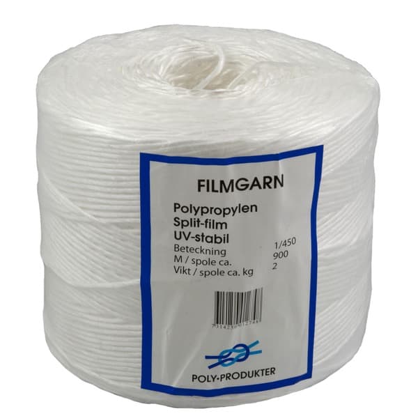 PAKKESNØRE 2,2MM 900M HVIT PP-FILM