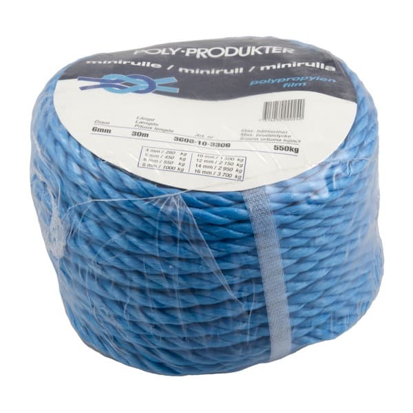 TAU 6MM 30M BLÅ MINIRULL PP-FILM