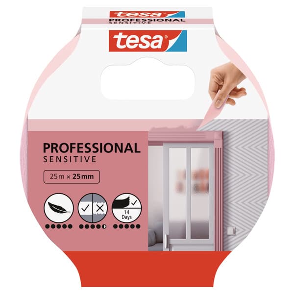 MALERTAPE SENSITIVE 25MX25MM ROSA