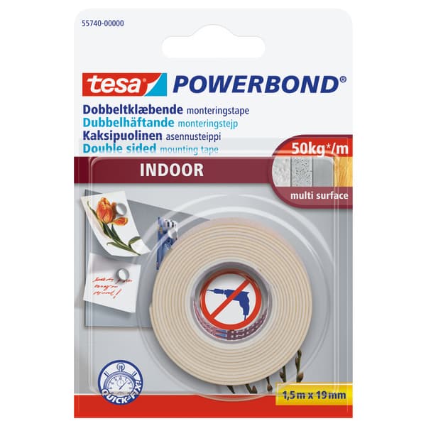 TAPE DOBBELTS 1,5MX19MM INDOOR