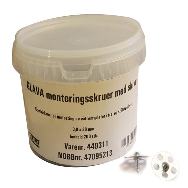 MONTERINGSSKRUE MED SKIVE 3,9X30MM