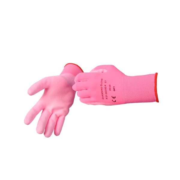 ARBEIDSHANSKE PU 1ST PINK STR 8
